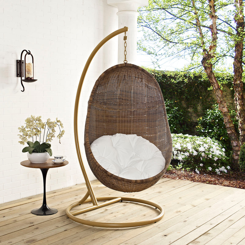 Lounge Chair Modway Bean Swing Chair Bean Outdoor Patio Wood Swing