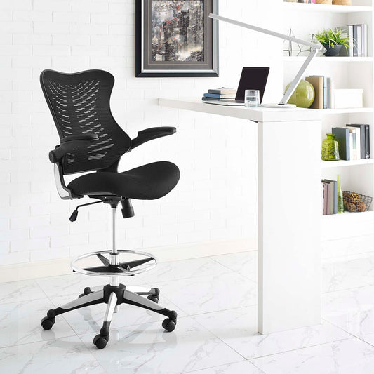Modway Charge Drafting Chair - Black | Office Chairs | Modishstore