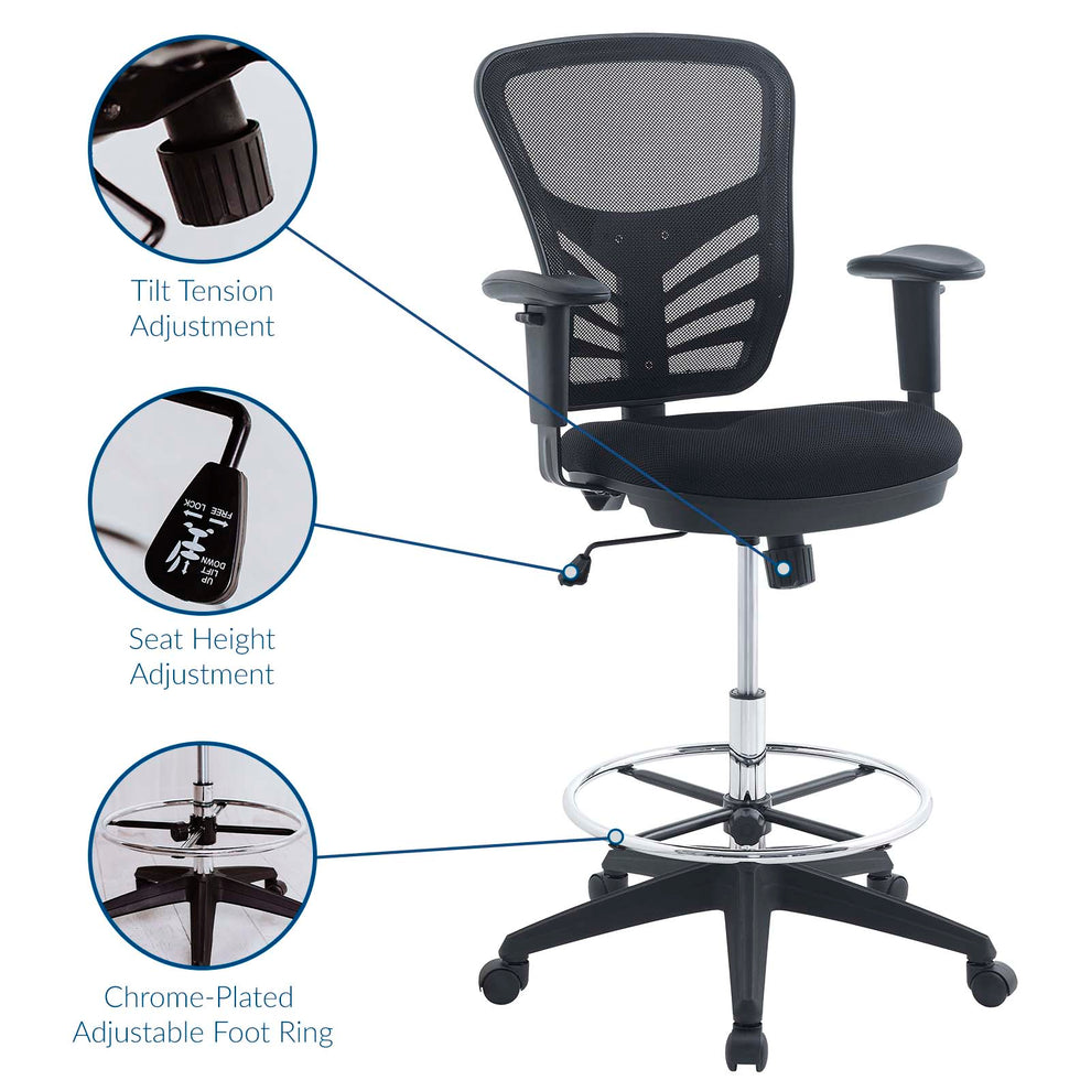 Modway Articulate Drafting Chair - Black - EEI-2289 | Office Chairs | Modishstore - 5