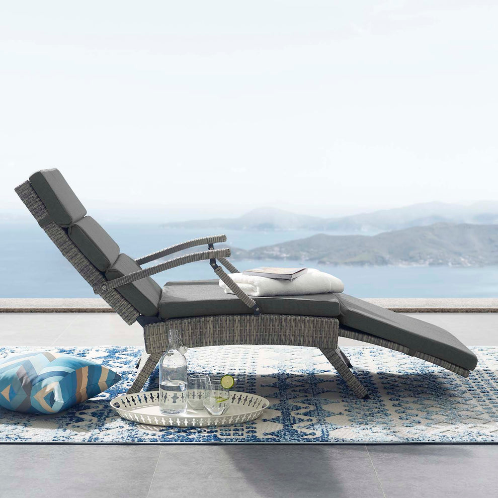 Modway Envisage Chaise Outdoor Patio Wicker Rattan Lounge Chair - EEI-2301 | Outdoor Chaise Lounges | Modishstore - 60