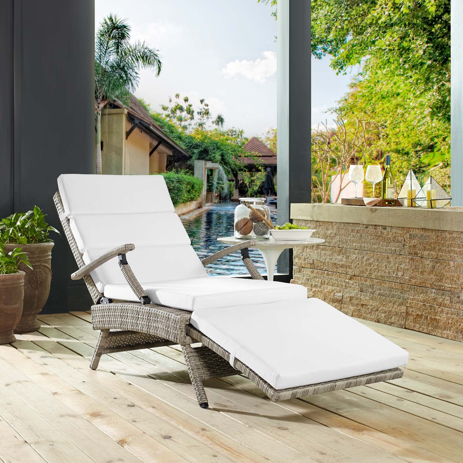 Modway Envisage Chaise Outdoor Patio Wicker Rattan Lounge Chair | Lounge Chairs | Modishstore-7