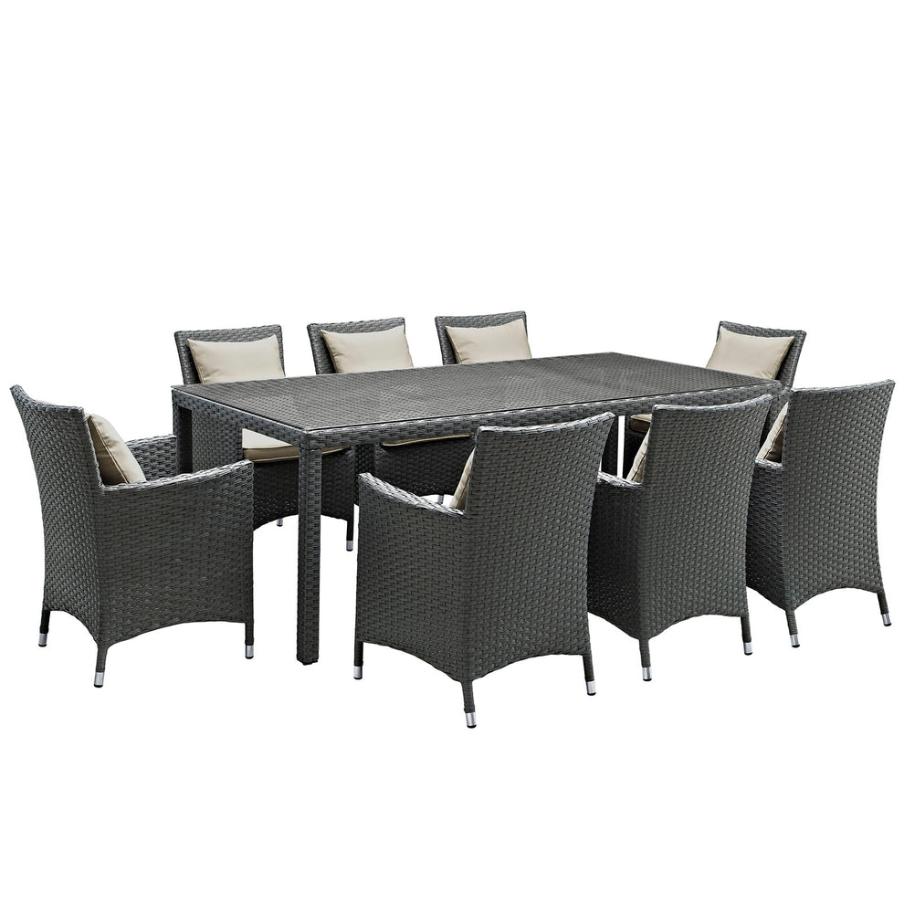Modway Sojourn 9 Piece Outdoor Patio Sunbrella Dining Set - EEI-2309 | Outdoor Dining Sets | Modishstore - 6