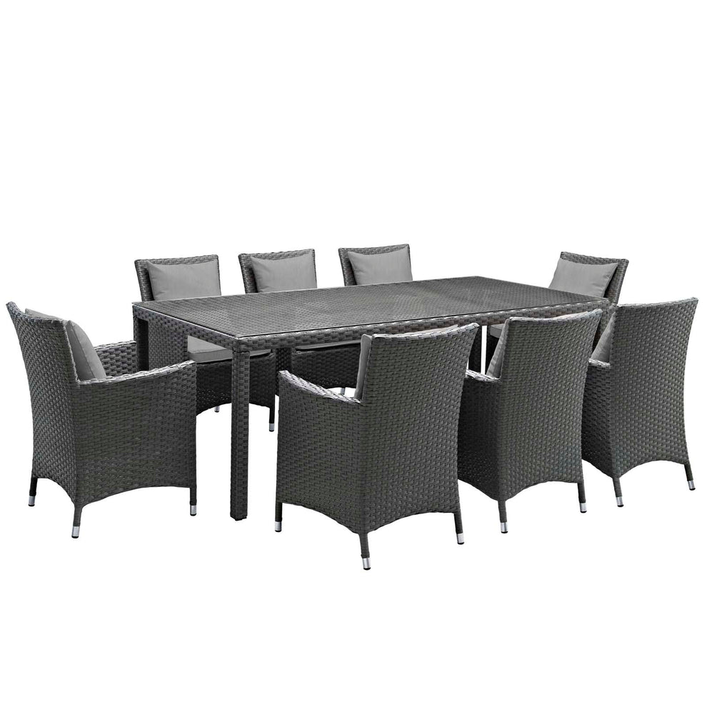 Modway Sojourn 9 Piece Outdoor Patio Sunbrella Dining Set - EEI-2309 | Outdoor Dining Sets | Modishstore - 1