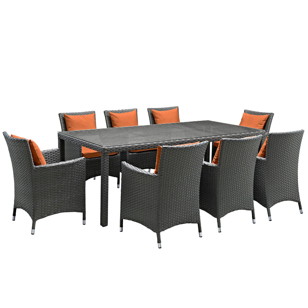Modway Sojourn 9 Piece Outdoor Patio Sunbrella Dining Set - EEI-2309 | Outdoor Dining Sets | Modishstore - 4