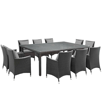 Sojourn 11 Piece Outdoor Patio Sunbrella® Dining Set By Modway - EEI-2311 | Outdoor Dining Sets | Modishstore - 9