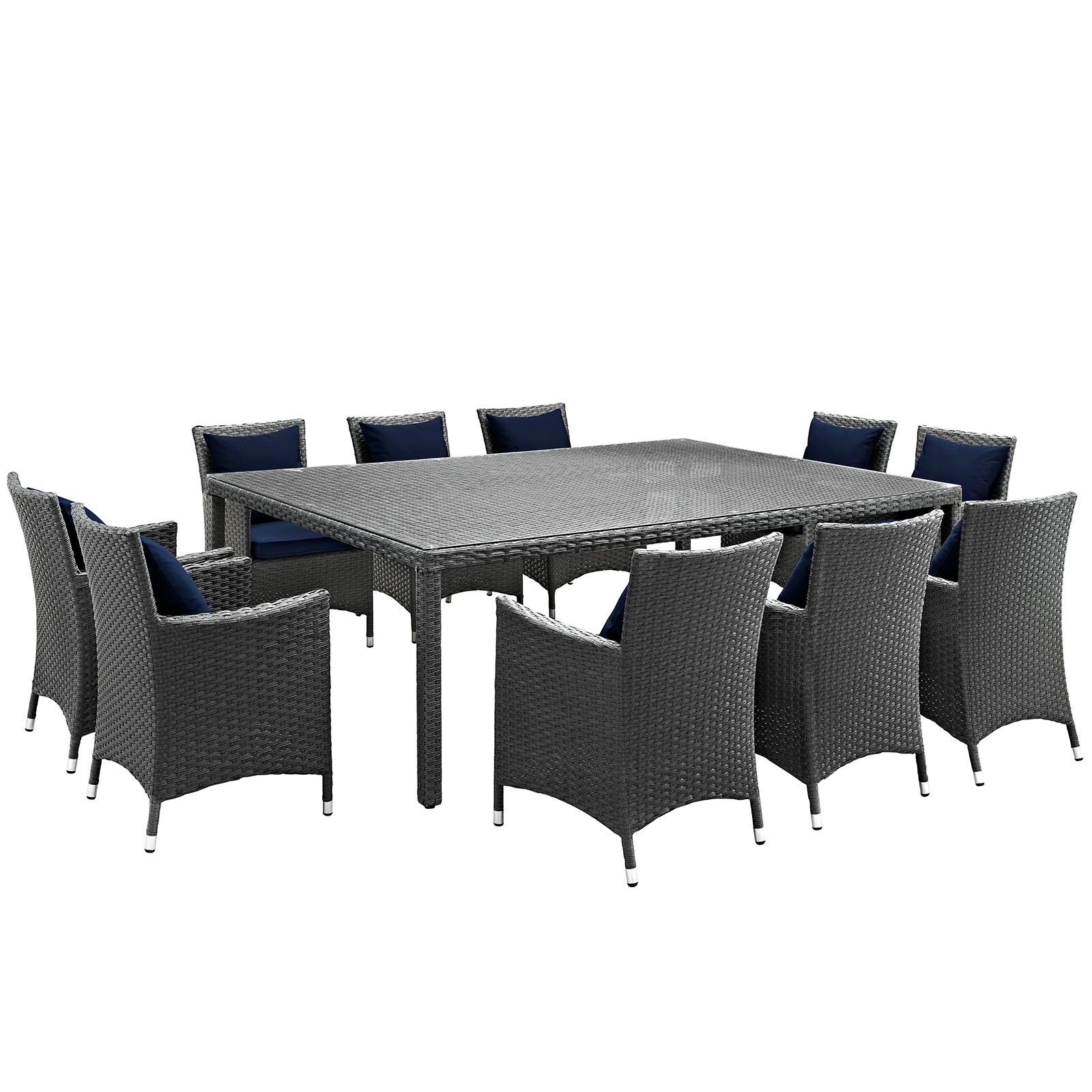 Sojourn 11 Piece Outdoor Patio Sunbrella® Dining Set By Modway - EEI-2311 | Outdoor Dining Sets | Modishstore - 15