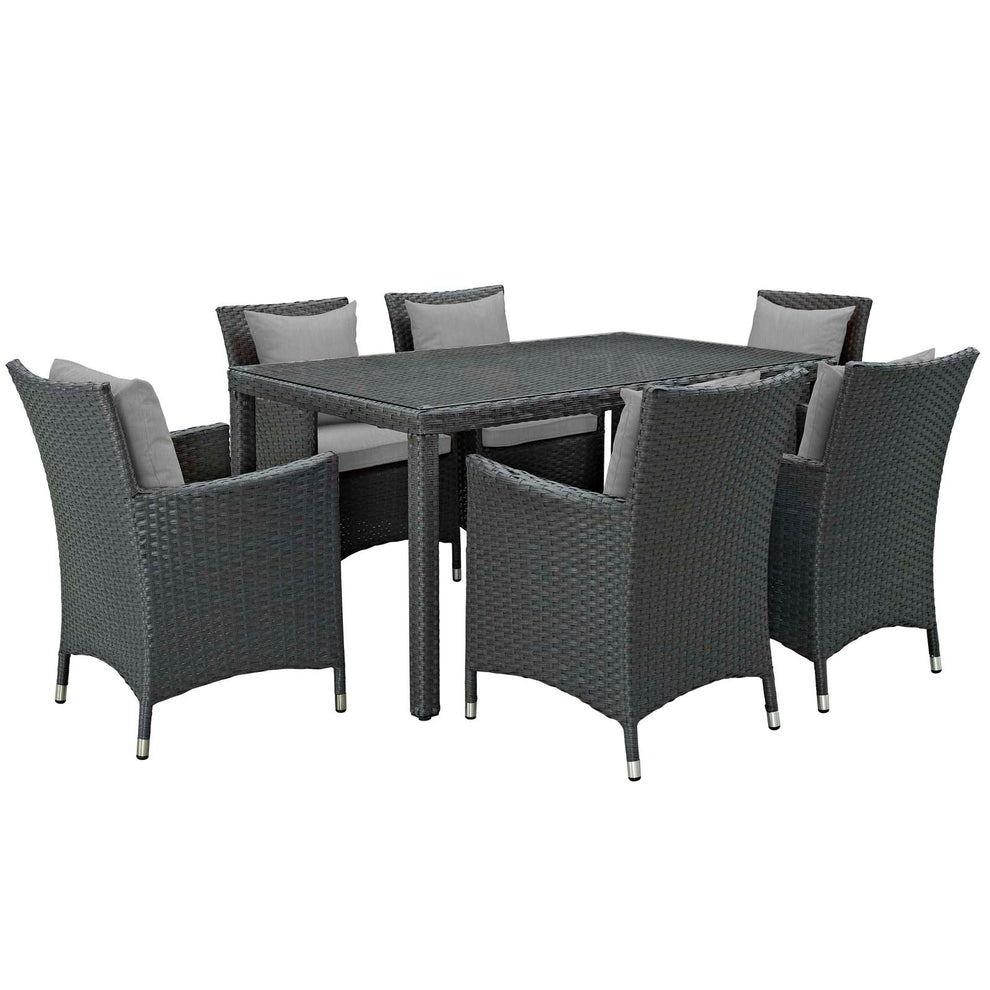 Modway Sojourn 7 Piece Outdoor Patio Sunbrella Dining Set - EEI-2312 - EEI-2312 | Outdoor Dining Sets | Modishstore - 5