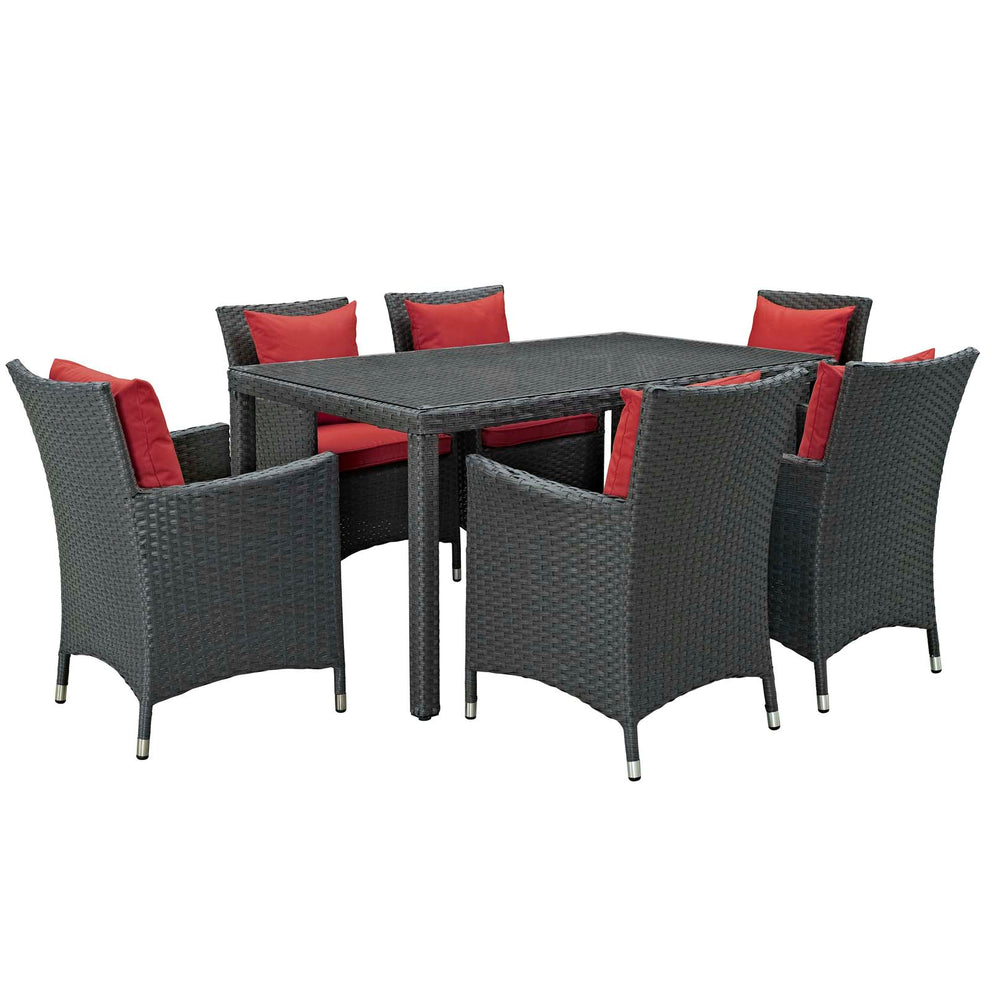 Modway Sojourn 7 Piece Outdoor Patio Sunbrella Dining Set - EEI-2312 - EEI-2312 | Outdoor Dining Sets | Modishstore - 9