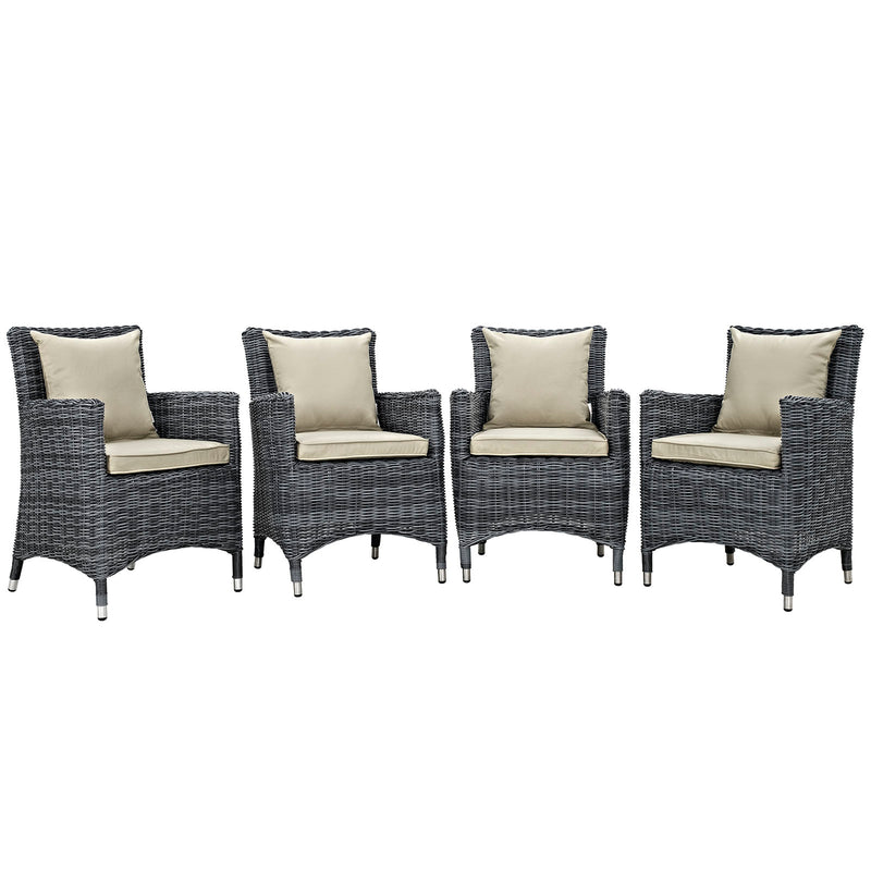 Modway Summon 4 Piece Outdoor Patio Sunbrella Dining Set - EEI-2314 | Outdoor Chairs | Modishstore - 3