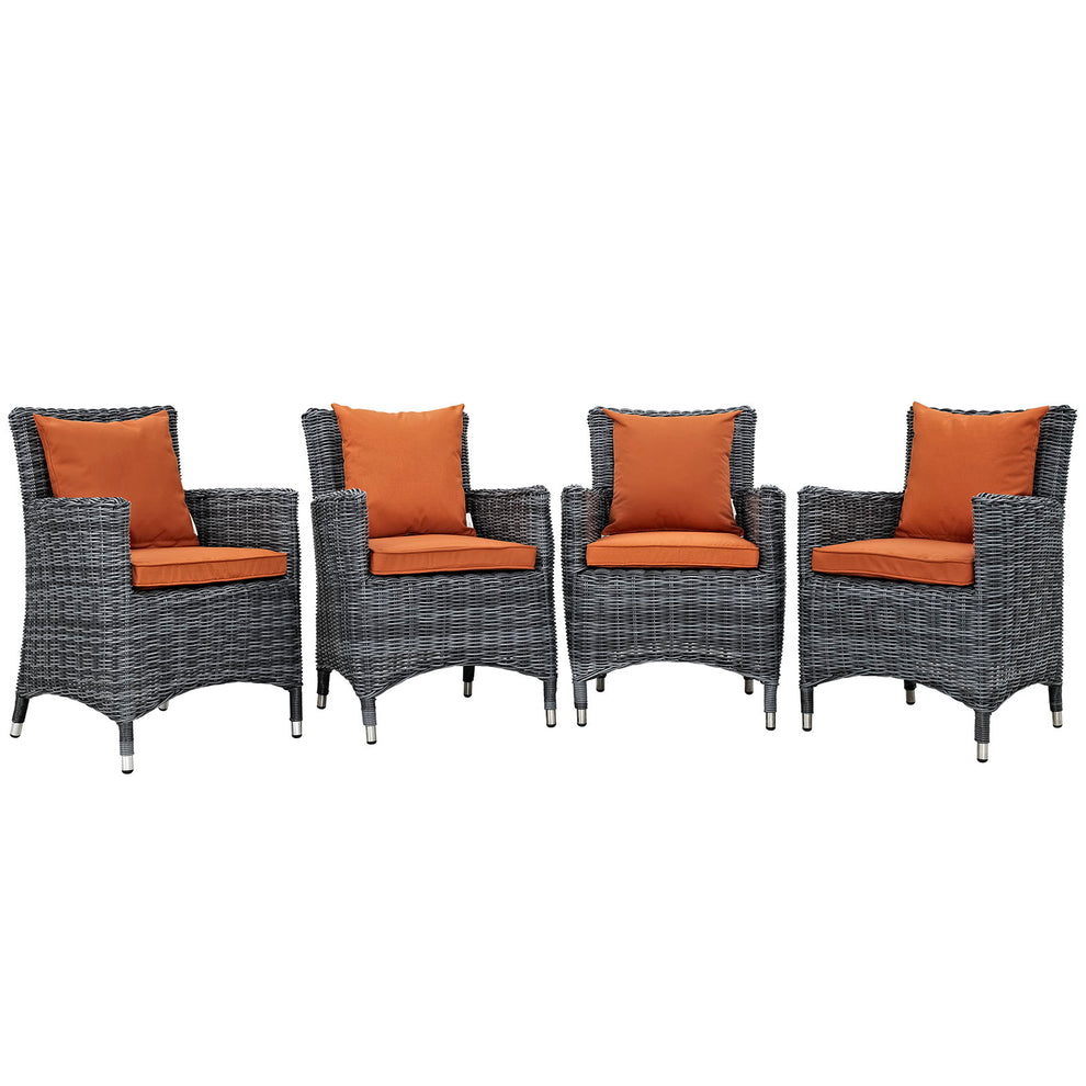 Modway Summon 4 Piece Outdoor Patio Sunbrella Dining Set - EEI-2314 | Outdoor Chairs | Modishstore - 1