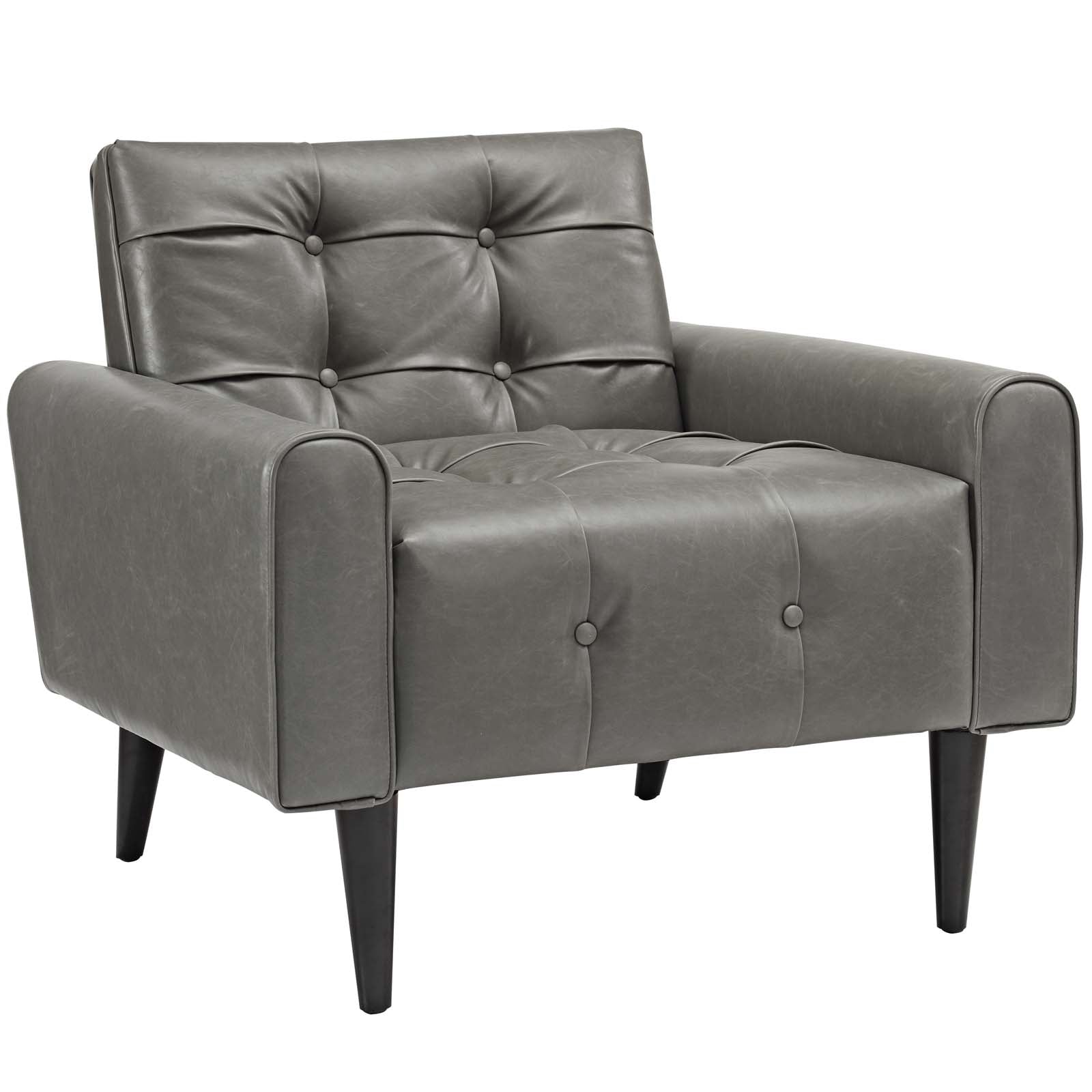 Delve Upholstered Vinyl Accent Chair By Modway - EEI-2327 | Sofas | Modishstore - 2