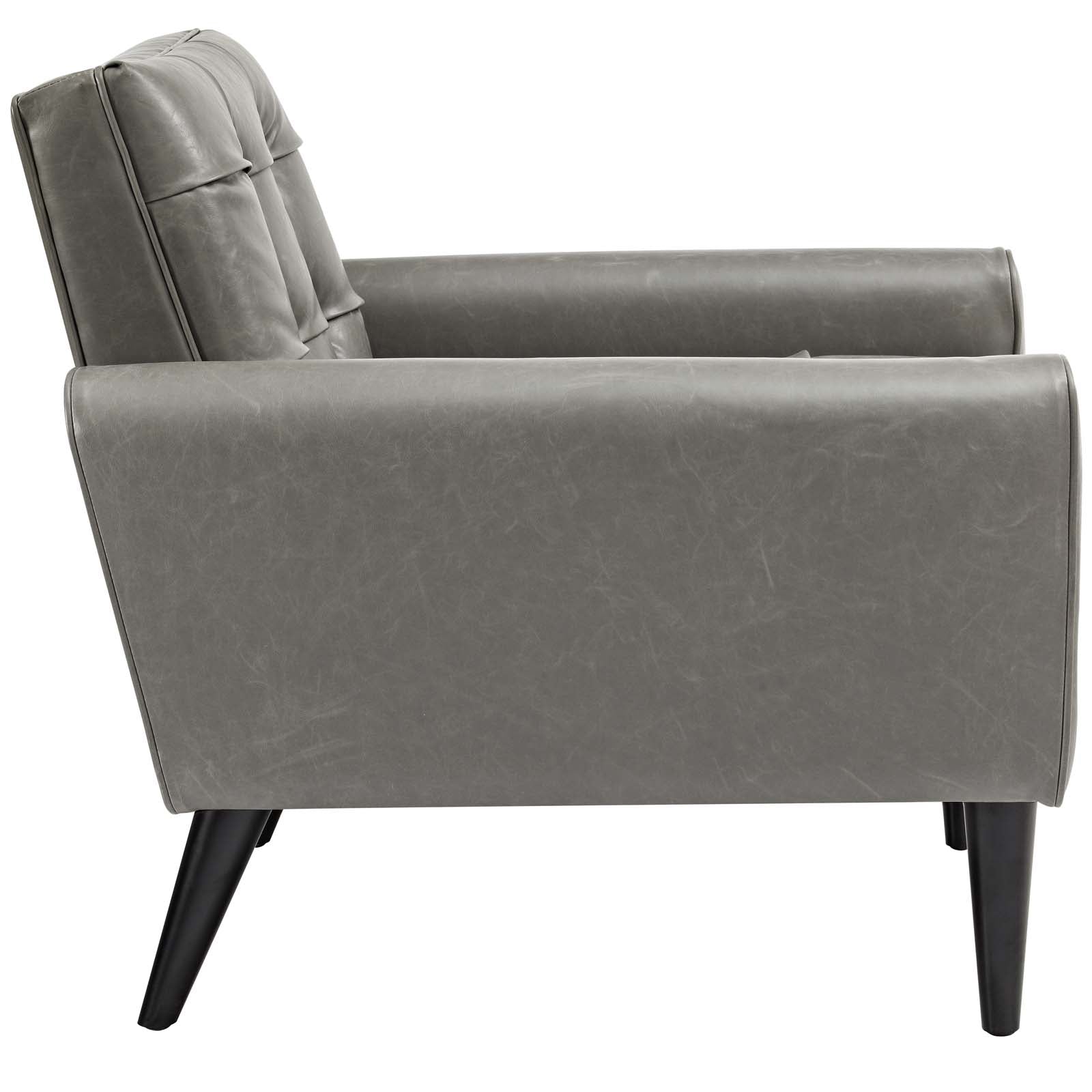 Delve Upholstered Vinyl Accent Chair By Modway - EEI-2327 | Sofas | Modishstore - 3