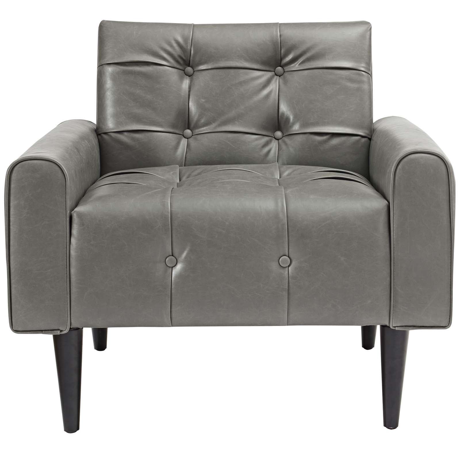 Delve Upholstered Vinyl Accent Chair By Modway - EEI-2327 | Sofas | Modishstore - 5