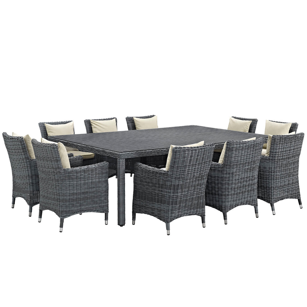 Modway Summon 11 Piece Outdoor Patio Sunbrella Dining Set - EEI-2333 - EEI-2333 | Outdoor Dining Sets | Modishstore - 15