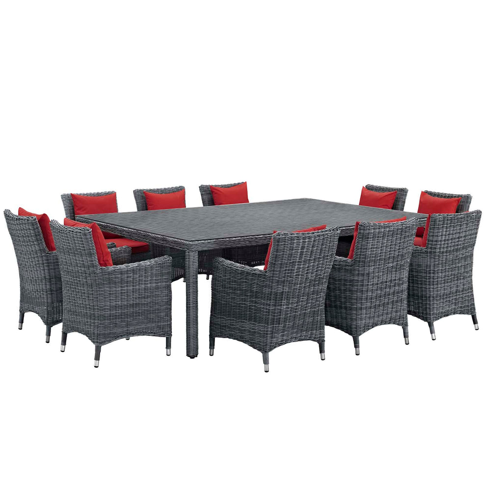 Modway Summon 11 Piece Outdoor Patio Sunbrella Dining Set - EEI-2333 - EEI-2333 | Outdoor Dining Sets | Modishstore - 2