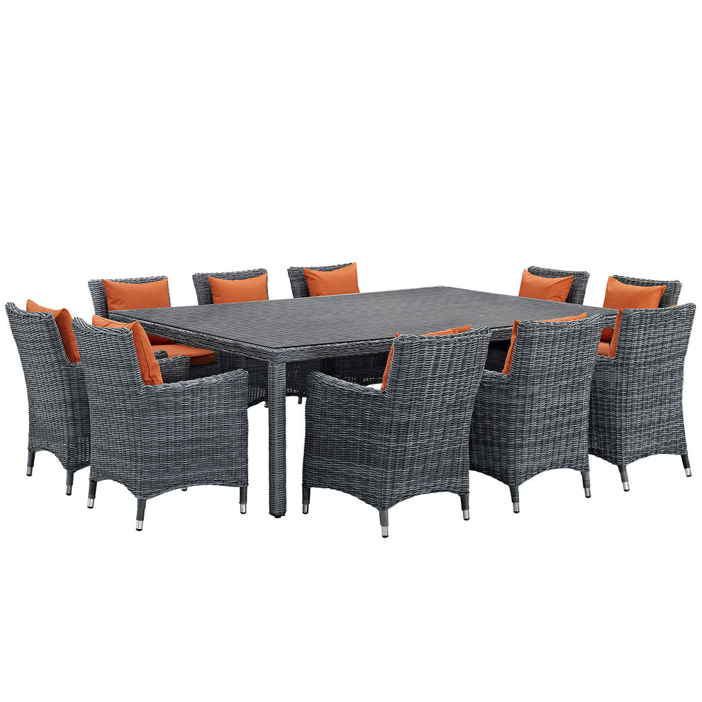 Modway Summon 11 Piece Outdoor Patio Sunbrella Dining Set - EEI-2333 - EEI-2333 | Outdoor Dining Sets | Modishstore - 13