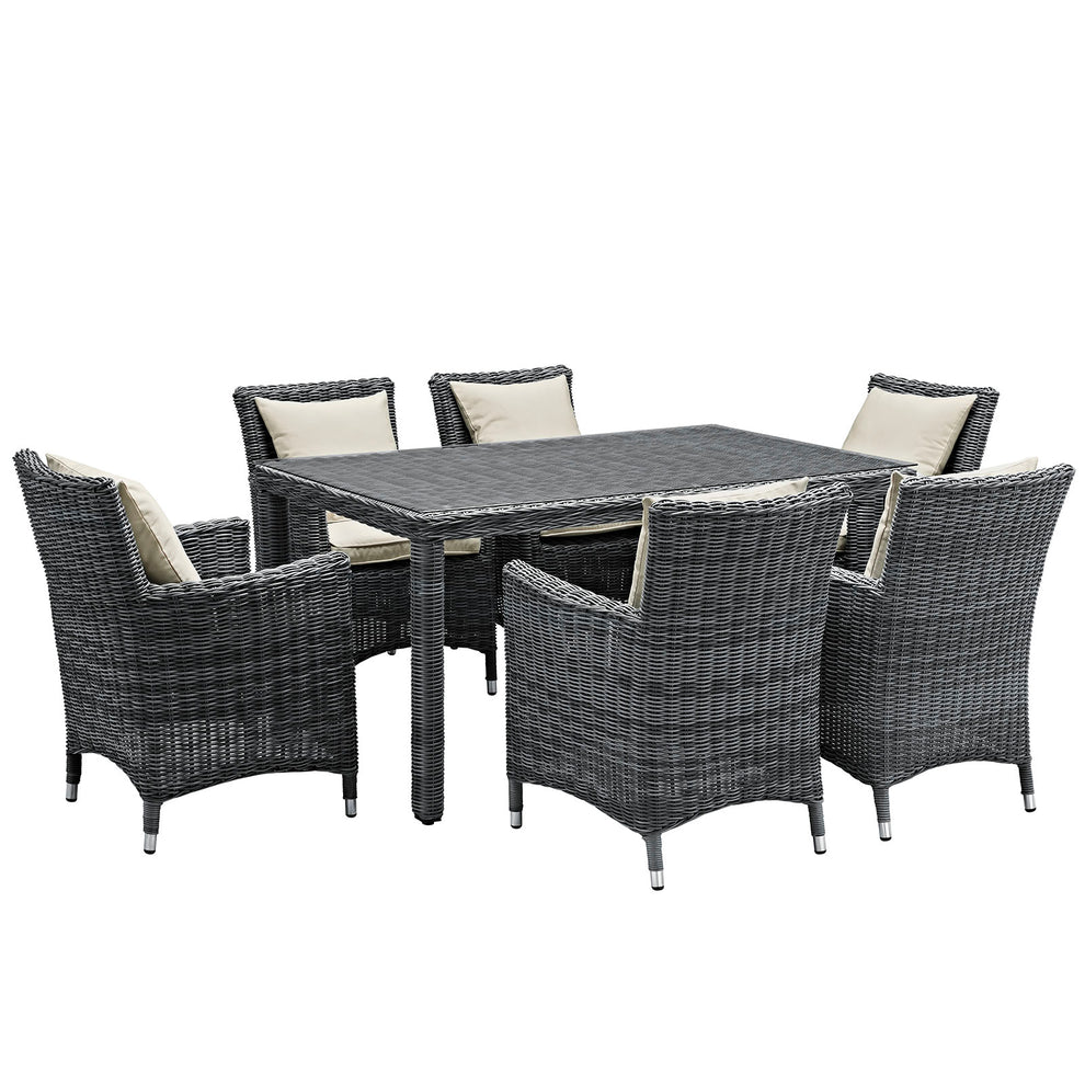 Modway Summon 7 Piece Outdoor Patio Sunbrella Dining Set - EEI-2334 - EEI-2334 | Outdoor Dining Sets | Modishstore - 3