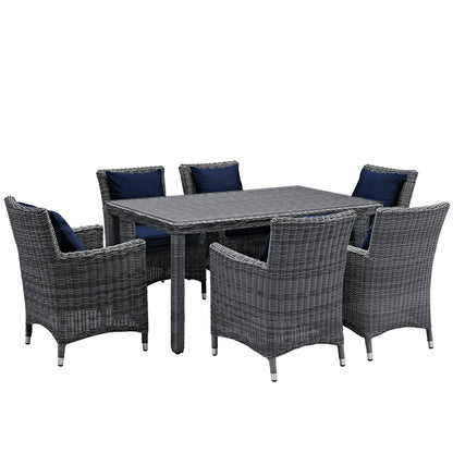 Modway Summon 7 Piece Outdoor Patio Sunbrella Dining Set - EEI-2334 - EEI-2334 | Outdoor Dining Sets | Modishstore - 2