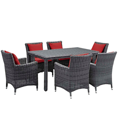 Modway Summon 7 Piece Outdoor Patio Sunbrella Dining Set - EEI-2334 - EEI-2334 | Outdoor Dining Sets | Modishstore - 4
