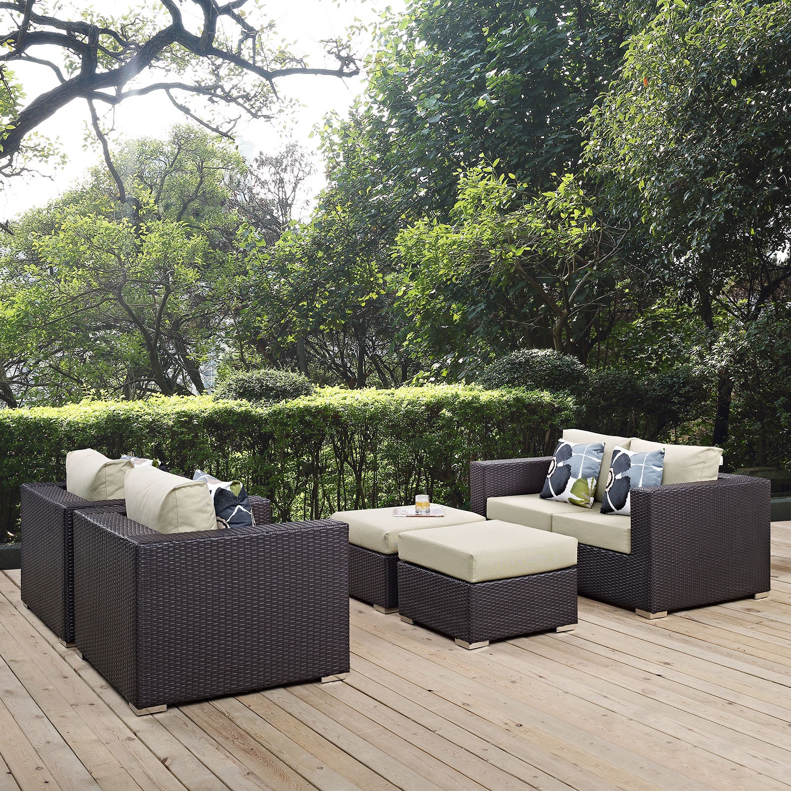 Convene 5 Piece Outdoor Patio Sofa Set By Modway - EEI-2351 | Outdoor Sofas, Loveseats & Sectionals | Modishstore - 2