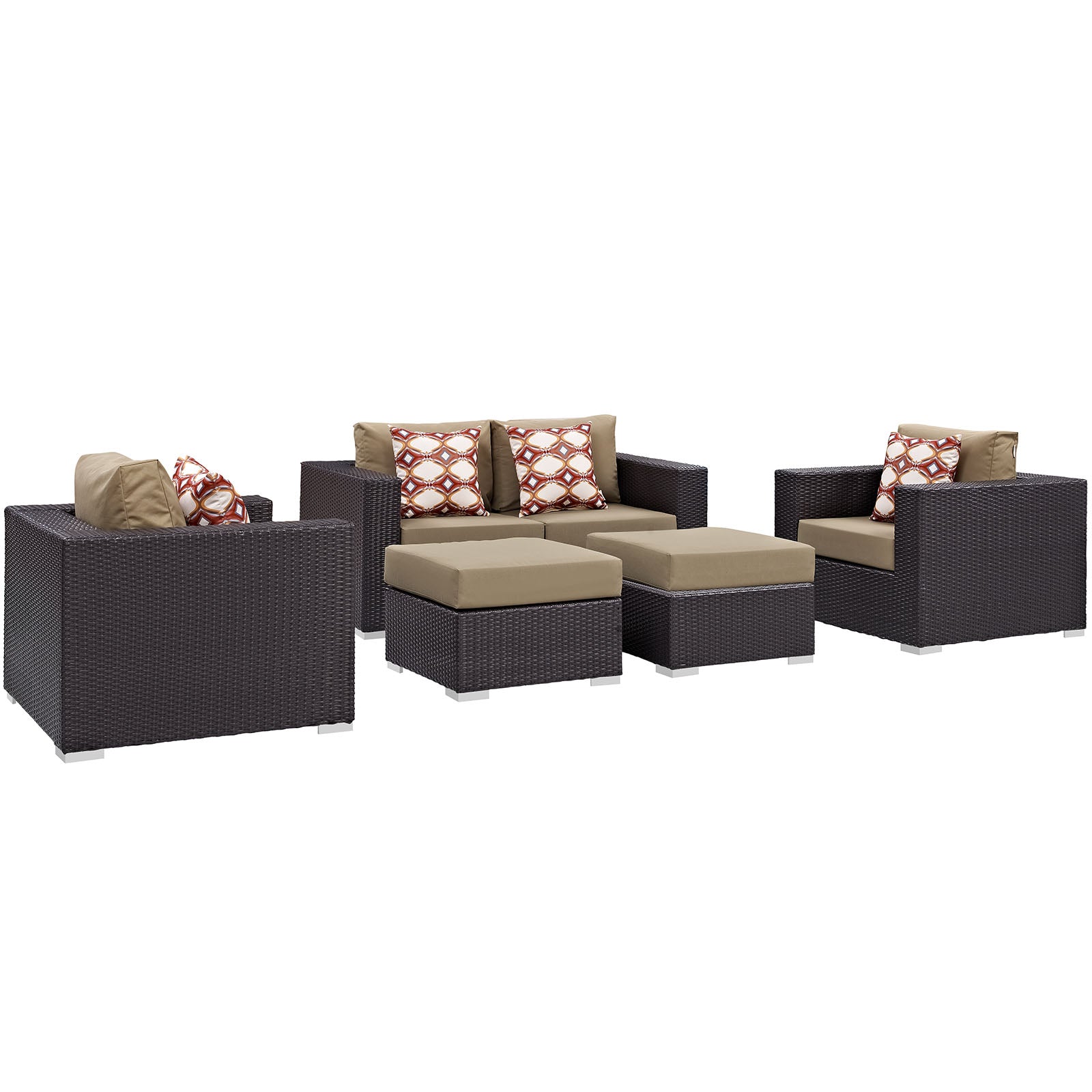 Convene 5 Piece Outdoor Patio Sofa Set By Modway - EEI-2351 | Outdoor Sofas, Loveseats & Sectionals | Modishstore - 7