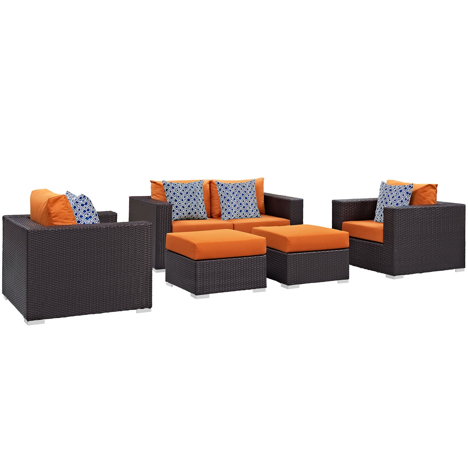 Convene 5 Piece Outdoor Patio Sofa Set By Modway - EEI-2351 | Outdoor Sofas, Loveseats & Sectionals | Modishstore - 14