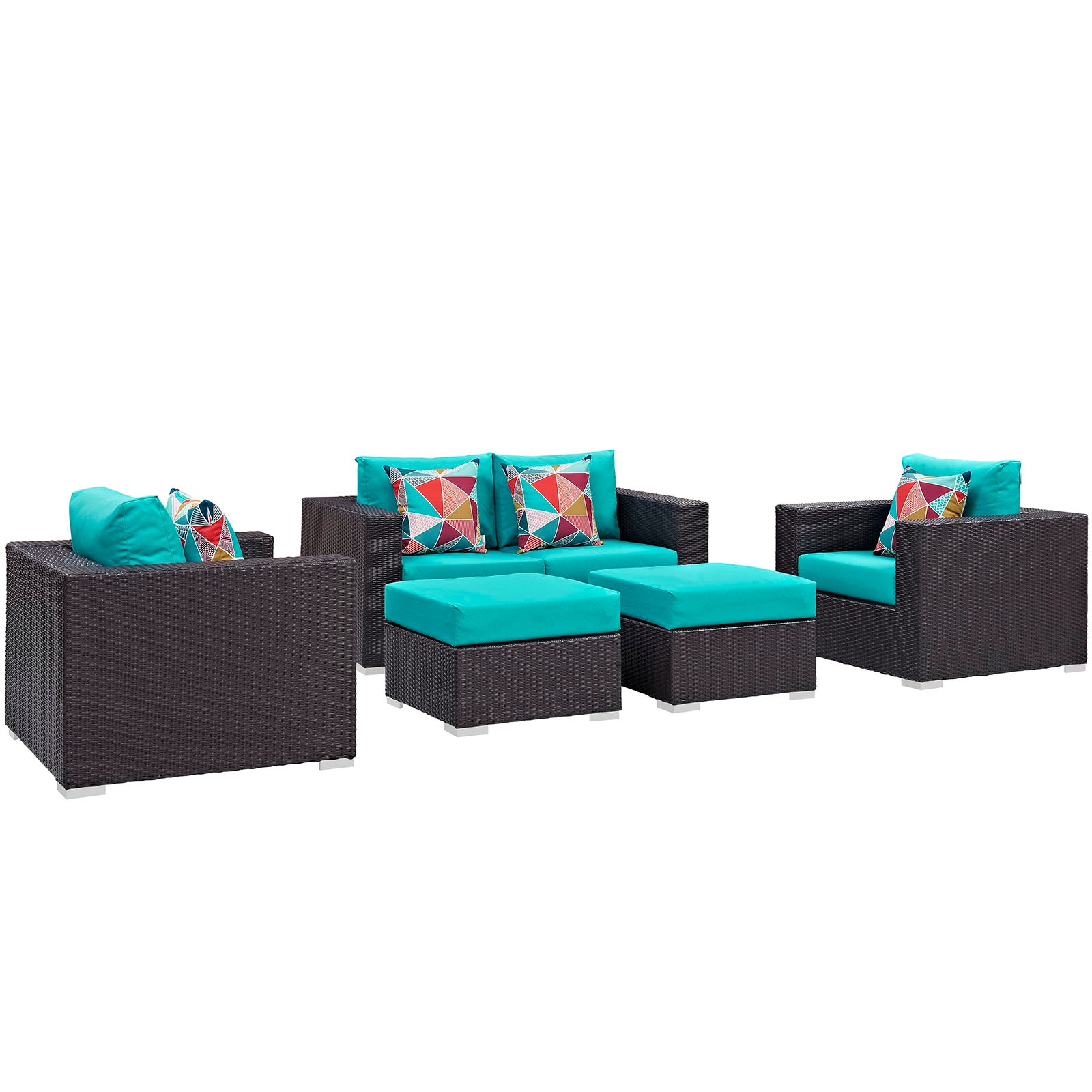 Convene 5 Piece Outdoor Patio Sofa Set By Modway - EEI-2351 | Outdoor Sofas, Loveseats & Sectionals | Modishstore - 26