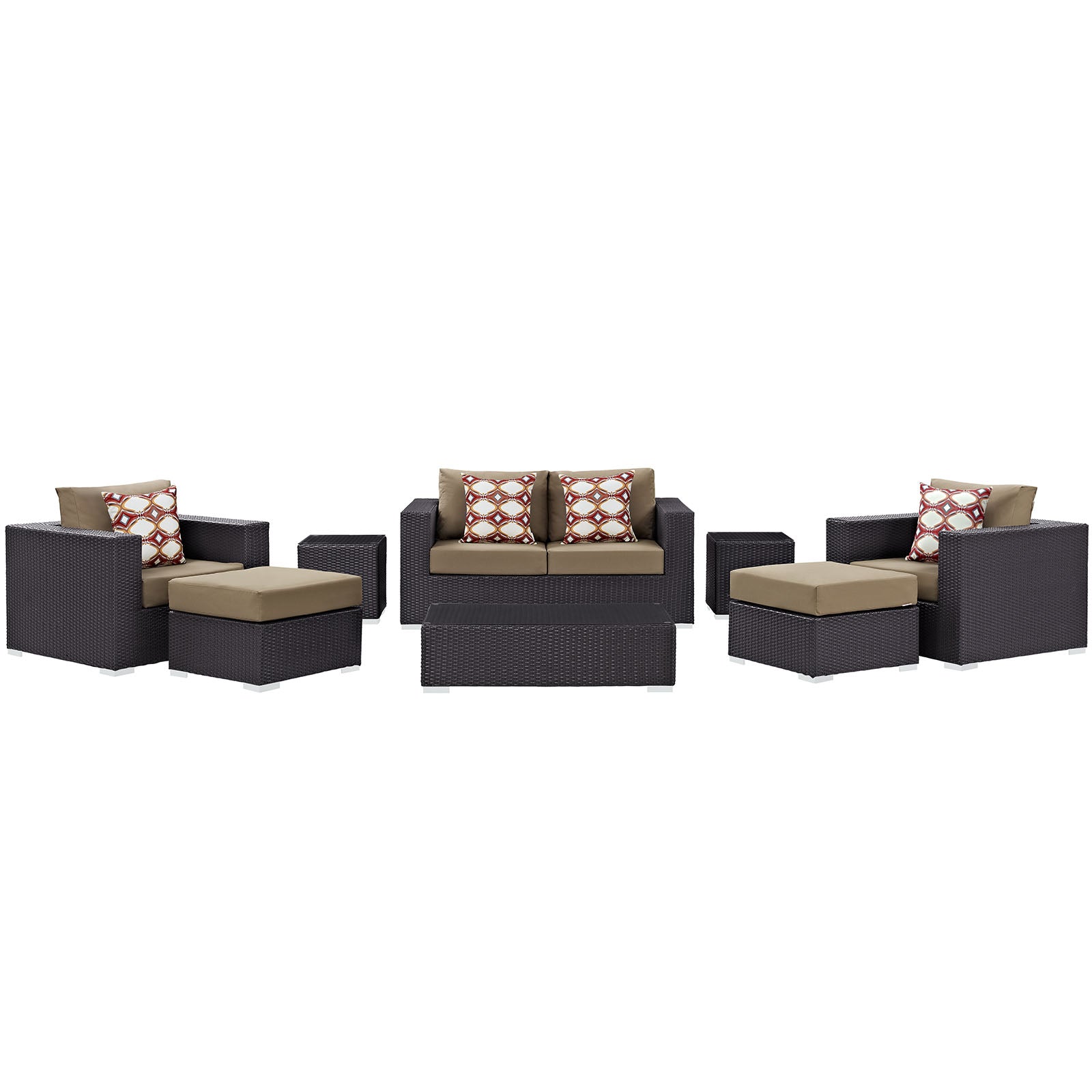Convene 8 Piece Outdoor Patio Sofa Set By Modway - EEI-2352 | Outdoor Sofas, Loveseats & Sectionals | Modishstore - 9