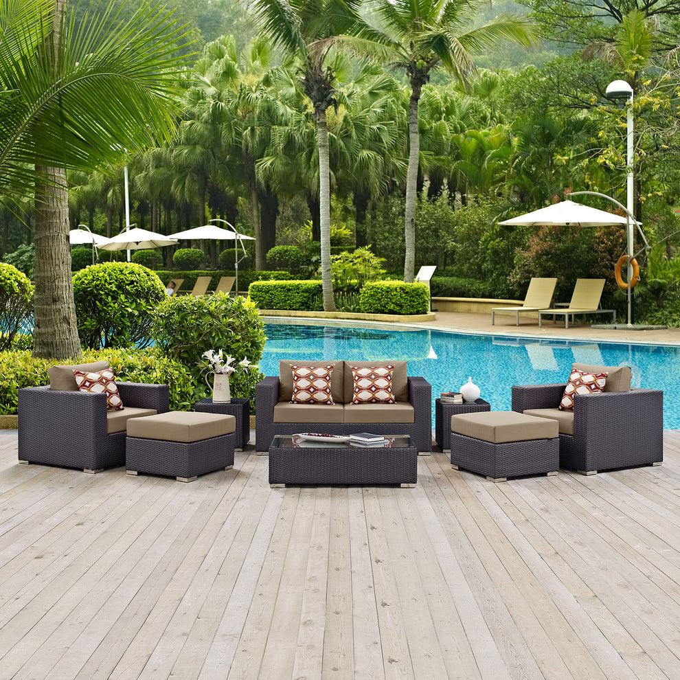 Convene 8 Piece Outdoor Patio Sofa Set By Modway - EEI-2352 | Outdoor Sofas, Loveseats & Sectionals | Modishstore - 8