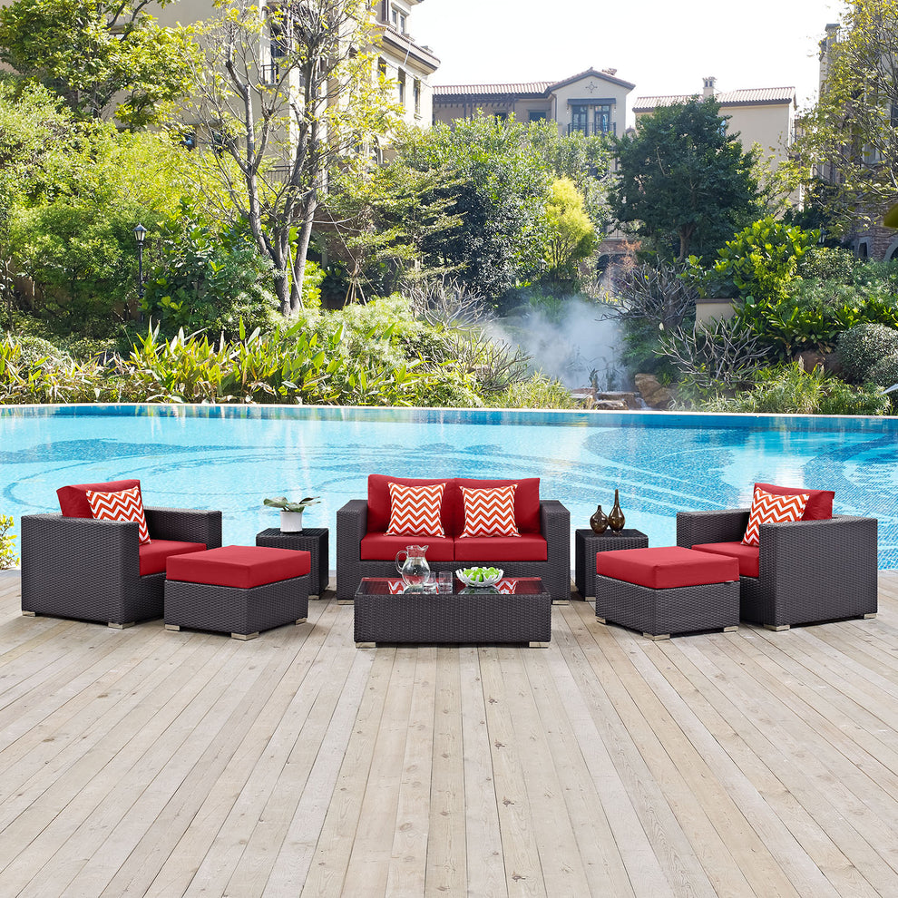 Convene 8 Piece Outdoor Patio Sofa Set By Modway - EEI-2352 | Outdoor Sofas, Loveseats & Sectionals | Modishstore - 22