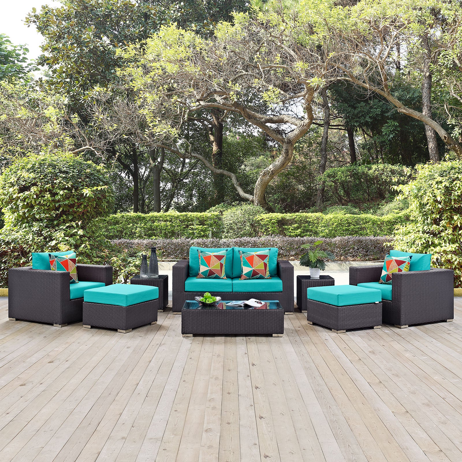 Convene 8 Piece Outdoor Patio Sofa Set By Modway - EEI-2352 | Outdoor Sofas, Loveseats & Sectionals | Modishstore - 29