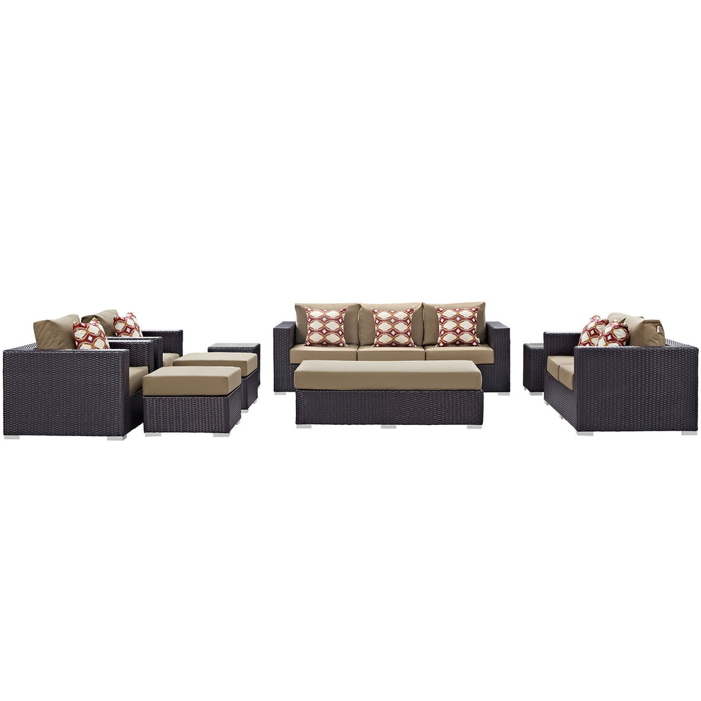 Modway Convene 9 Piece Outdoor Patio Sofa Set - EEI-2354 | Outdoor Sofas, Loveseats & Sectionals | Modishstore - 4