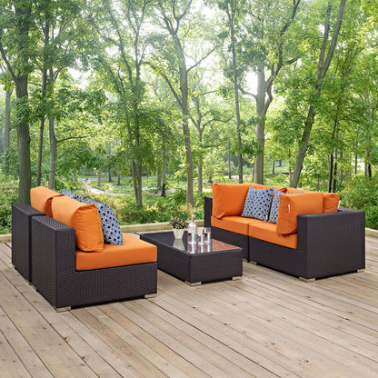 Modway Convene 5 Piece Outdoor Patio Sectional Set - EEI-2356 - EEI-2356 | Outdoor Sofas, Loveseats & Sectionals | Modishstore - 5
