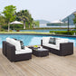 Modway Convene 5 Piece Outdoor Patio Sectional Set - EEI-2356 - EEI-2356 | Outdoor Sofas, Loveseats & Sectionals | Modishstore - 1