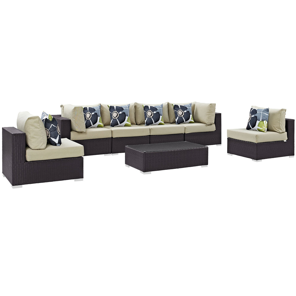 Modway Convene 7 Piece Outdoor Patio Sectional Set - EEI-2357 - EEI-2357 | Outdoor Sofas, Loveseats & Sectionals | Modishstore - 6