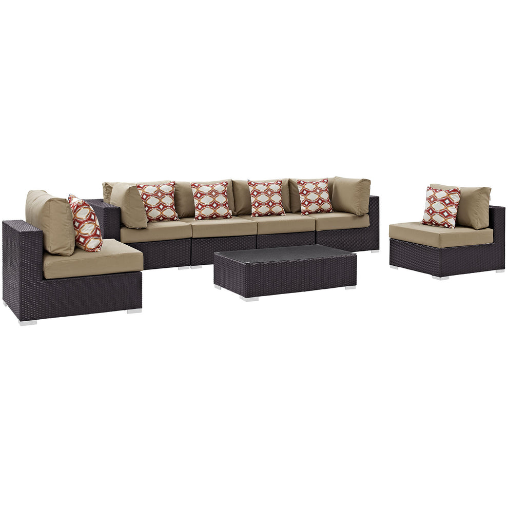 Modway Convene 7 Piece Outdoor Patio Sectional Set - EEI-2357 - EEI-2357 | Outdoor Sofas, Loveseats & Sectionals | Modishstore - 5