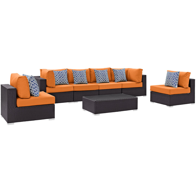 Modway Convene 7 Piece Outdoor Patio Sectional Set - EEI-2357 - EEI-2357 | Outdoor Sofas, Loveseats & Sectionals | Modishstore - 4