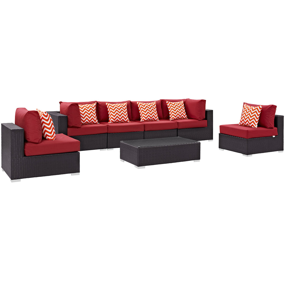 Modway Convene 7 Piece Outdoor Patio Sectional Set - EEI-2357 - EEI-2357 | Outdoor Sofas, Loveseats & Sectionals | Modishstore - 3