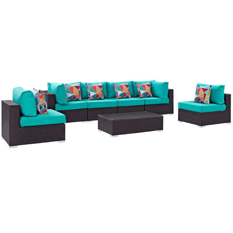 Modway Convene 7 Piece Outdoor Patio Sectional Set - EEI-2357 - EEI-2357 | Outdoor Sofas, Loveseats & Sectionals | Modishstore - 2