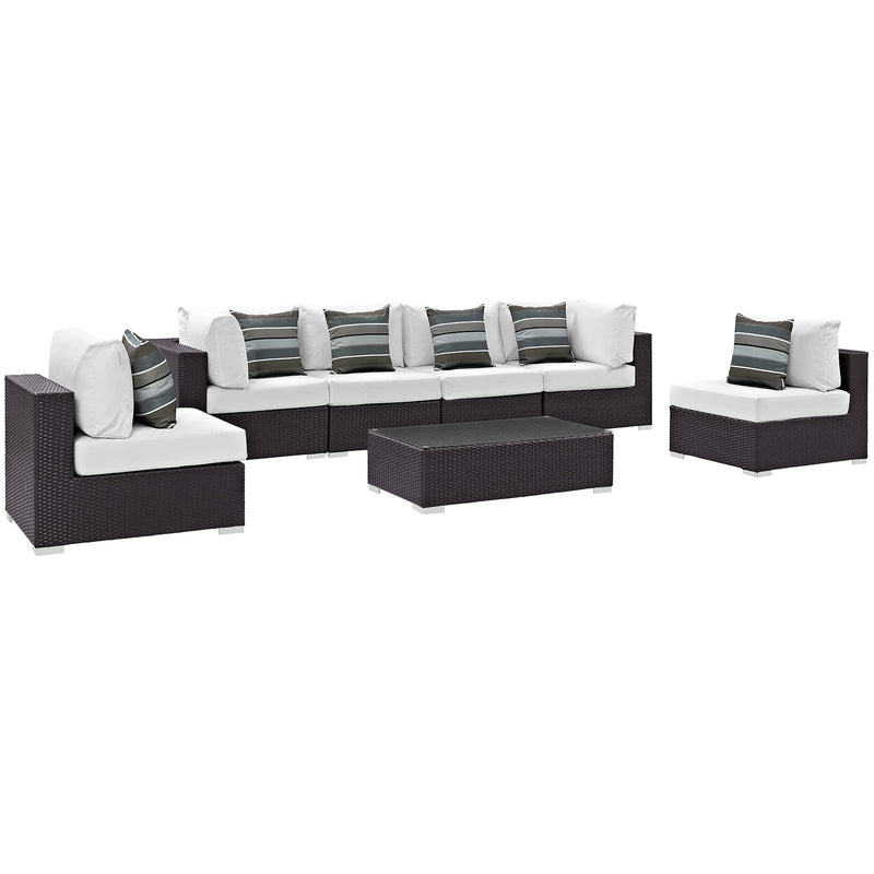 Modway Convene 7 Piece Outdoor Patio Sectional Set - EEI-2357 - EEI-2357 | Outdoor Sofas, Loveseats & Sectionals | Modishstore - 1