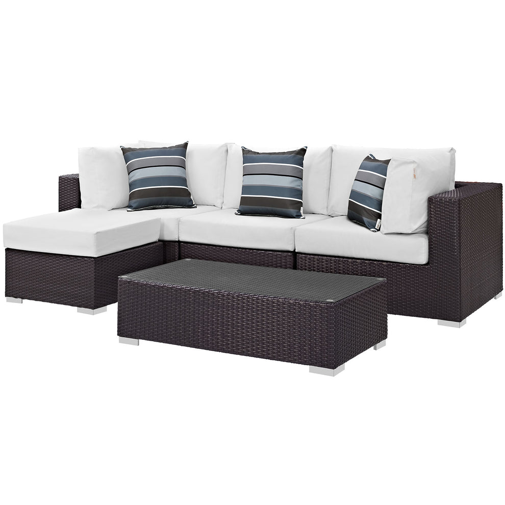 Modway Convene 5 Piece Outdoor Patio Sectional Set - EEI-2362 - EEI-2362 | Outdoor Sofas, Loveseats & Sectionals | Modishstore - 1