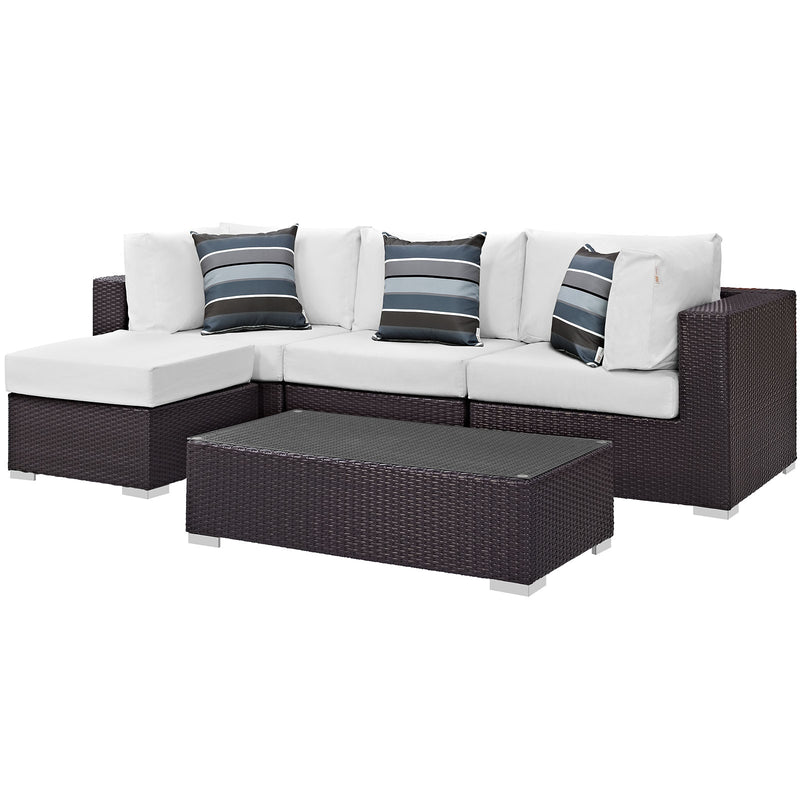 Modway Convene 5 Piece Outdoor Patio Sectional Set - EEI-2362 - EEI-2362 | Outdoor Sofas, Loveseats & Sectionals | Modishstore - 1