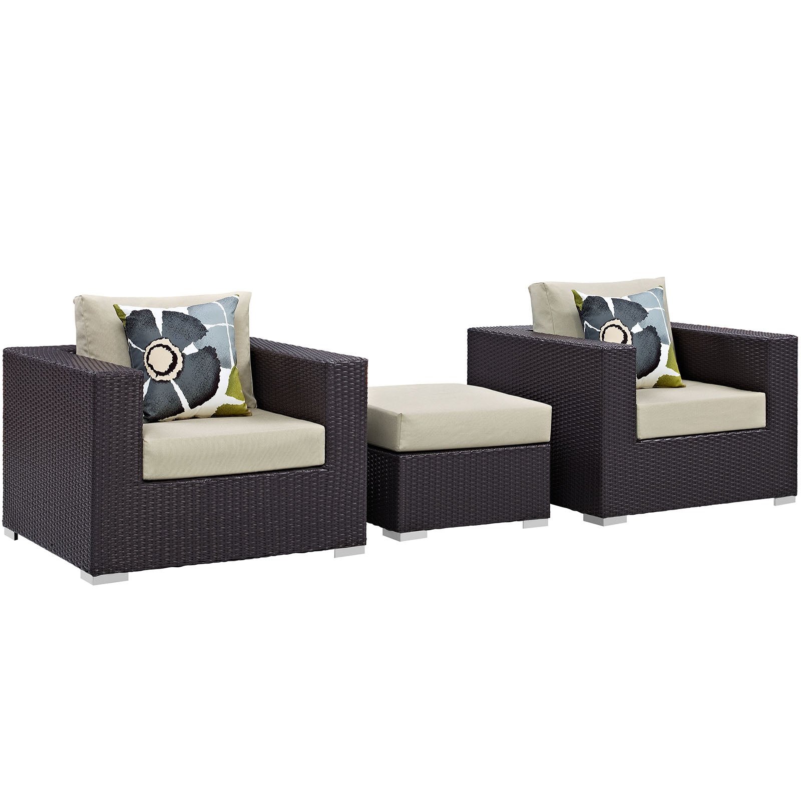 Modway Convene Outdoor Patio with Fire Pit - Thumbnail 3