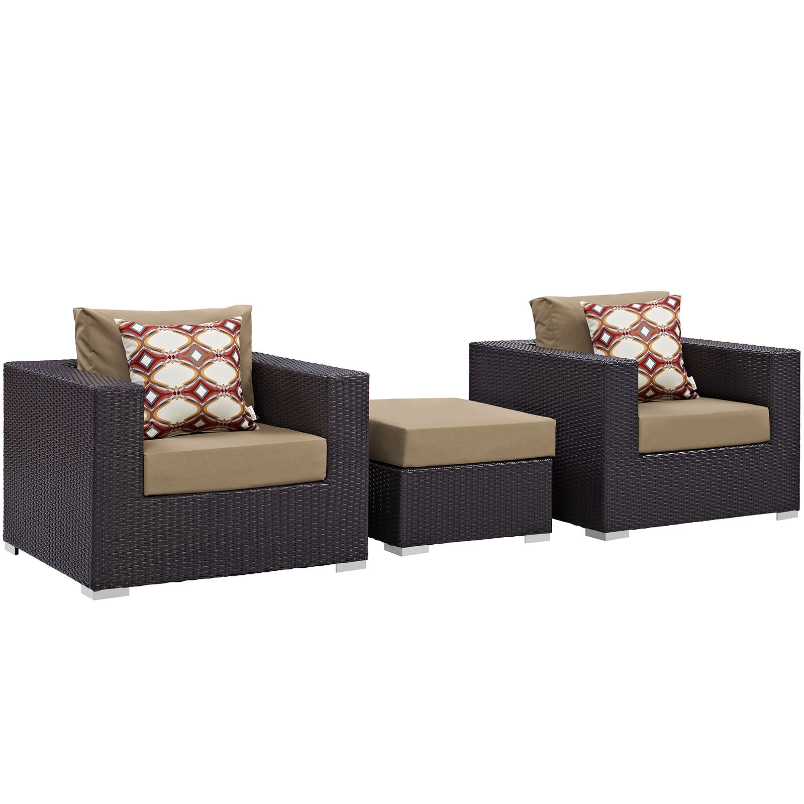 Modway Convene 3 Piece Outdoor Patio Ottoman & Armchair Set - EEI-2363 | Outdoor Sofas, Loveseats & Sectionals | Modishstore-19