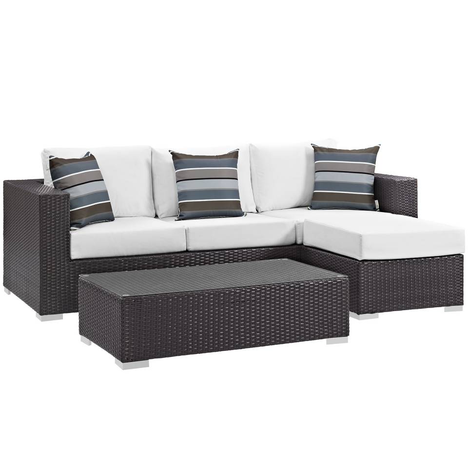 Modway Convene 3 Piece Outdoor Patio Sofa Set - EEI-2364 | Outdoor Sofas, Loveseats & Sectionals | Modishstore - 9