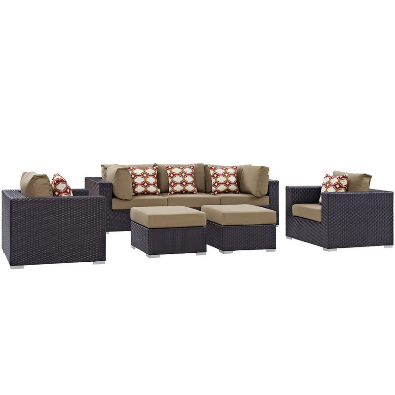 Convene 7 Piece Outdoor Patio Sectional Set By Modway - EEI-2365 | Outdoor Sofas, Loveseats & Sectionals | Modishstore - 8