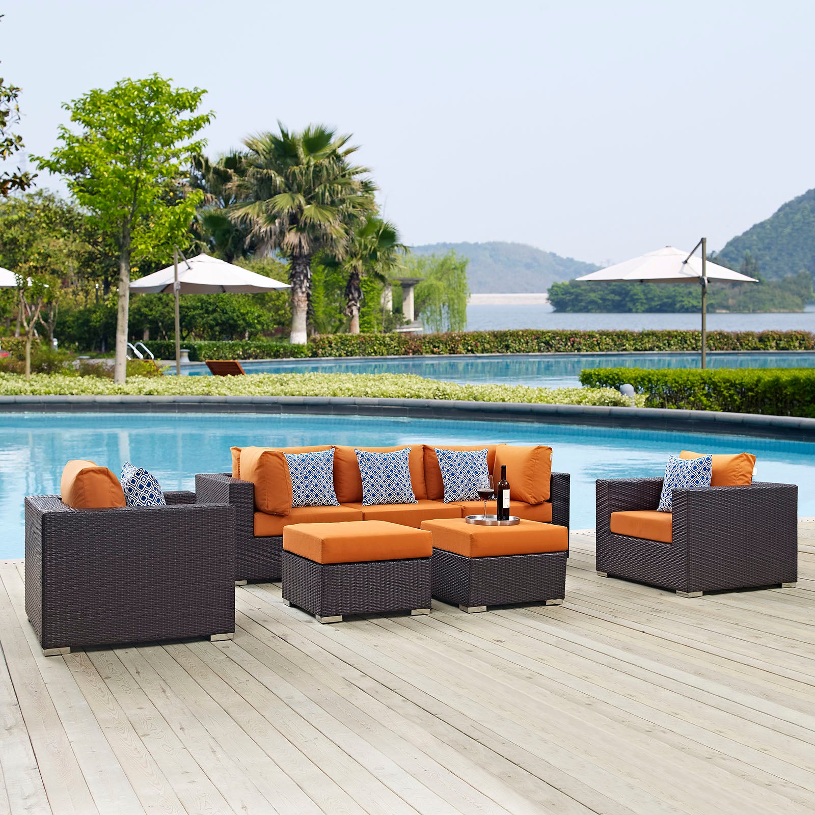 Convene 7 Piece Outdoor Patio Sectional Set By Modway - EEI-2365 | Outdoor Sofas, Loveseats & Sectionals | Modishstore - 13