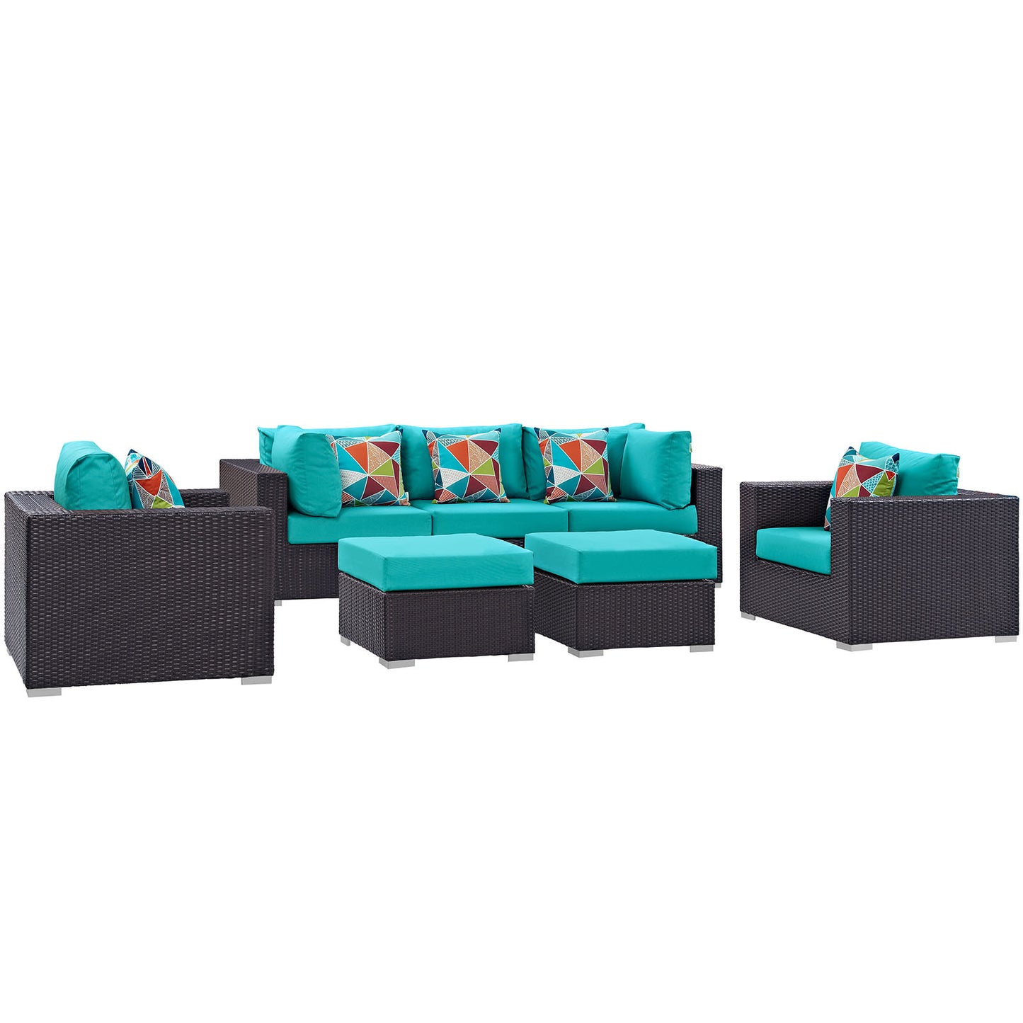 Convene 7 Piece Outdoor Patio Sectional Set By Modway - EEI-2365 | Outdoor Sofas, Loveseats & Sectionals | Modishstore - 26