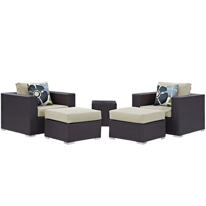 Convene 5 Piece Outdoor Patio Sectional Set By Modway - EEI-2366 | Outdoor Sofas, Loveseats & Sectionals | Modishstore - 2