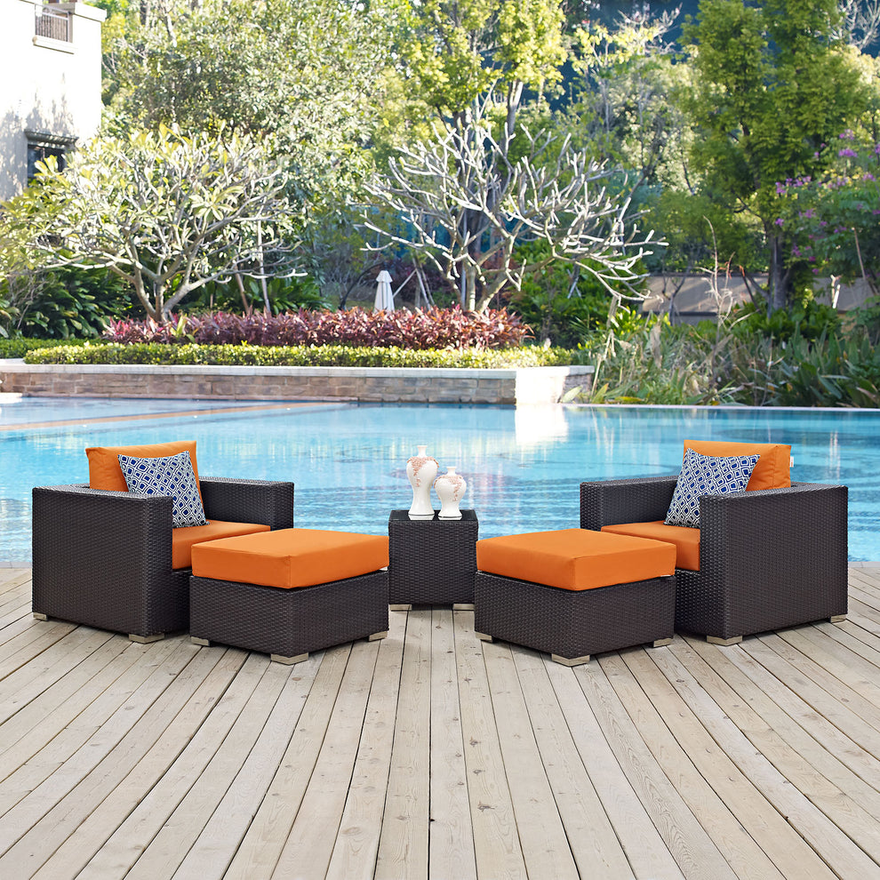 Convene 5 Piece Outdoor Patio Sectional Set By Modway - EEI-2366 | Outdoor Sofas, Loveseats & Sectionals | Modishstore - 13